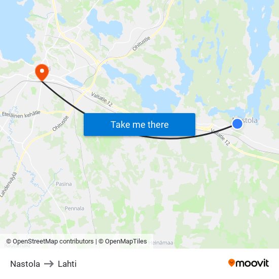 Nastola to Nastola map