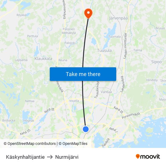 Käskynhaltijantie to Nurmijärvi map