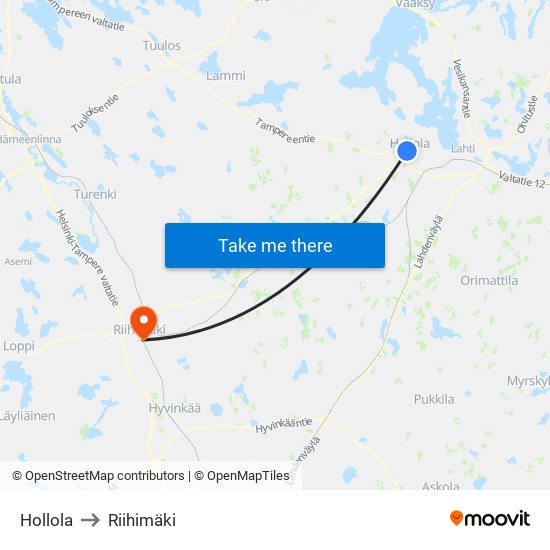 Hollola to Hollola map