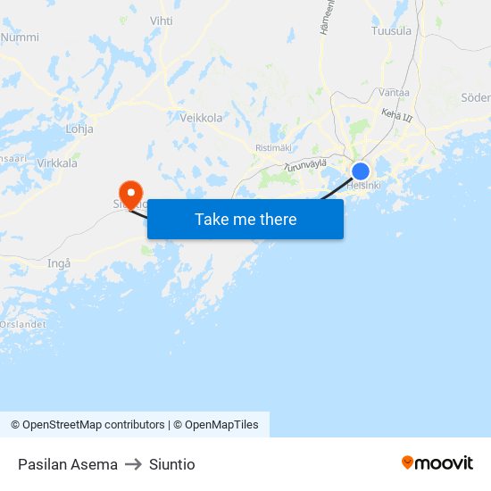 Pasilan Asema to Siuntio map