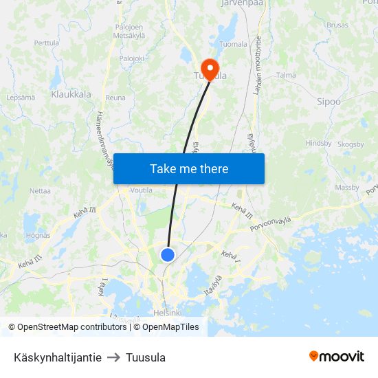 Käskynhaltijantie to Tuusula map