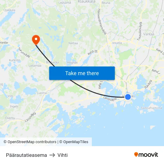 Päärautatieasema to Vihti map
