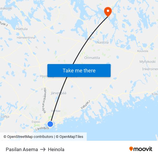 Pasilan Asema to Heinola map