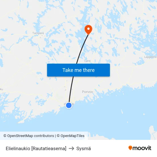 Elielinaukio [Rautatieasema] to Sysmä map