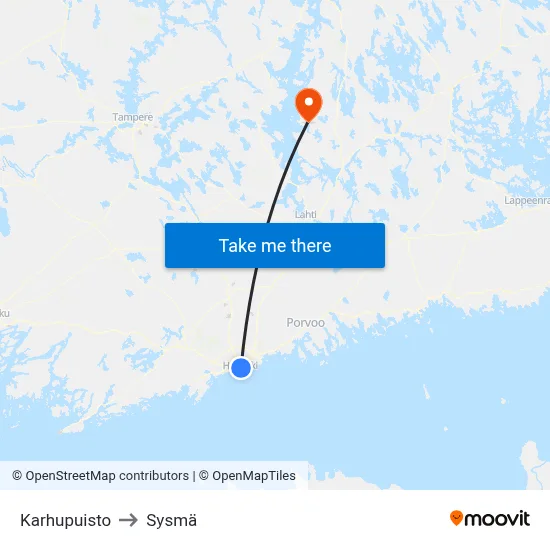 Karhupuisto to Sysmä map