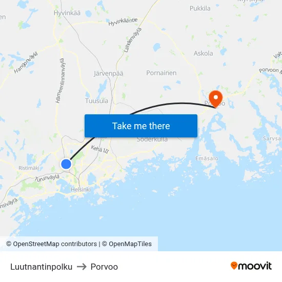 Lieutenant's Path to Porvoo map