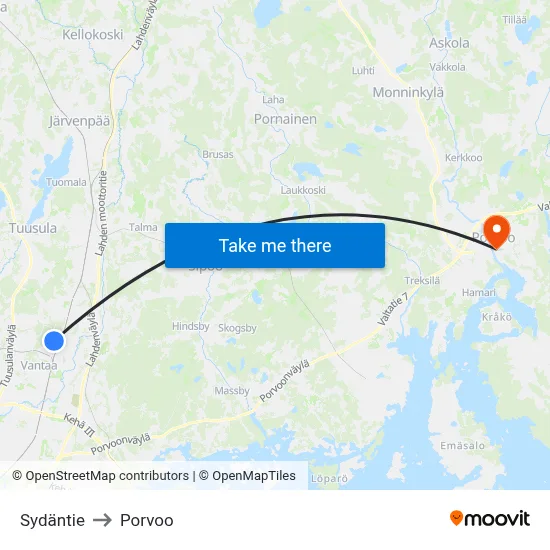 Heart Road to Porvoo map