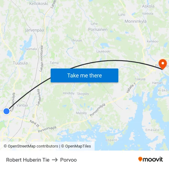 Robert Huberin Tie to Porvoo map