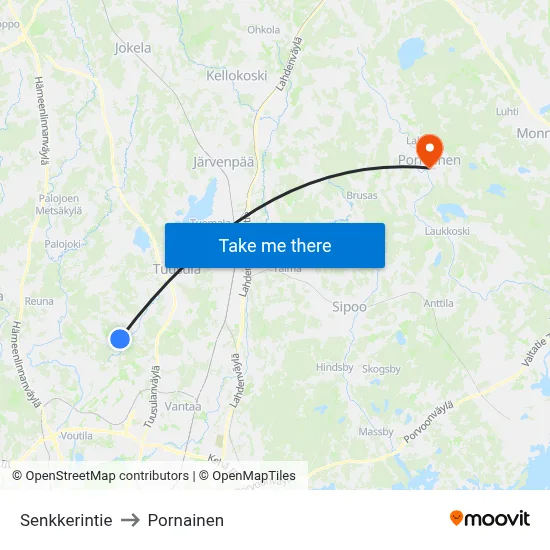 Senkkerintie to Pornainen map