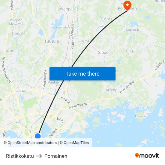 Cross Street to Pornainen map