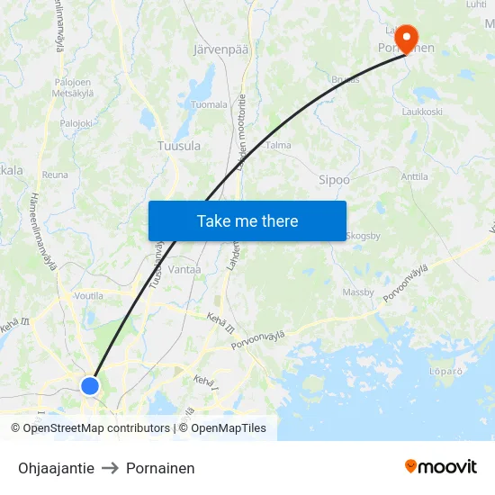 Ohjaajantie to Pornainen map