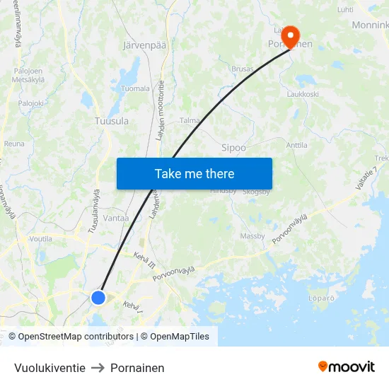 Soapstone Road to Pornainen map
