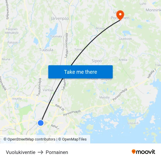 Soapstone Road to Pornainen map