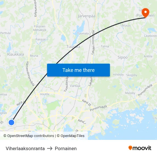 Viherlaaksonranta to Pornainen map
