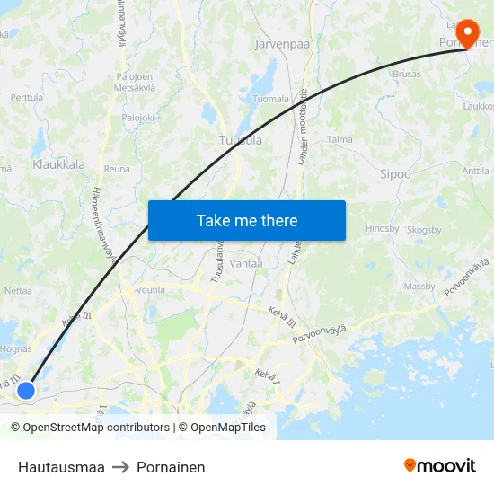 Hautausmaa to Pornainen map