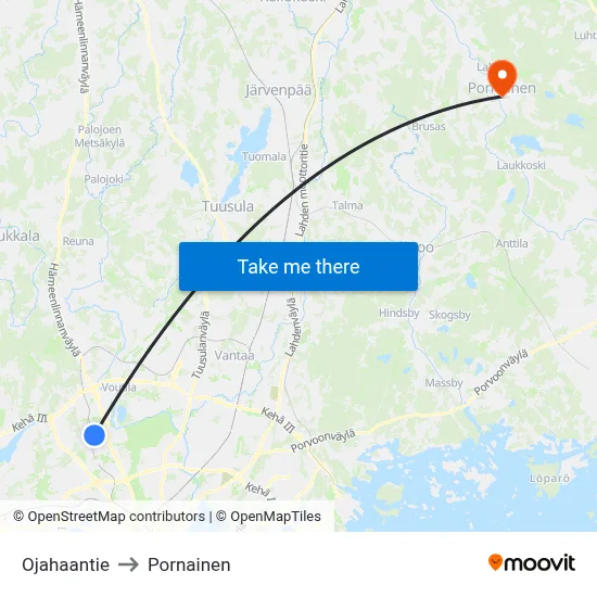 Ditch Road to Pornainen map