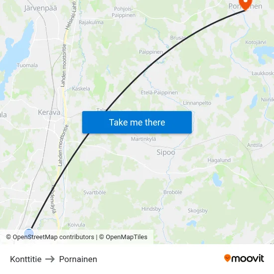Konttitie to Pornainen map