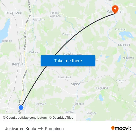 Jokivarren Koulu to Pornainen map