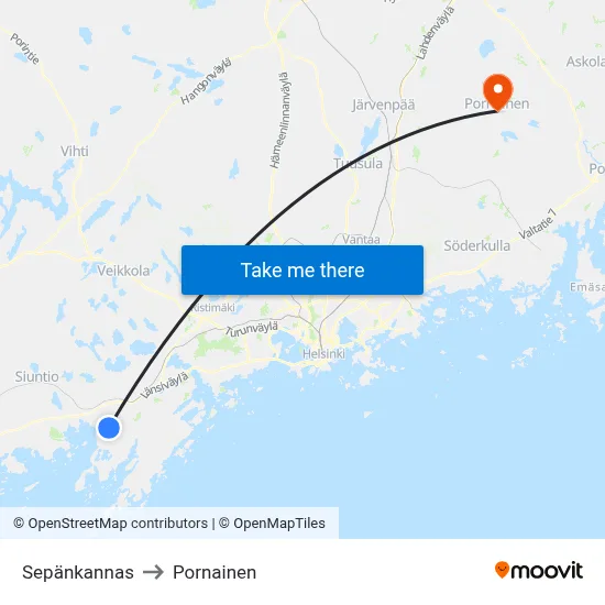 Sepankannas to Pornainen map