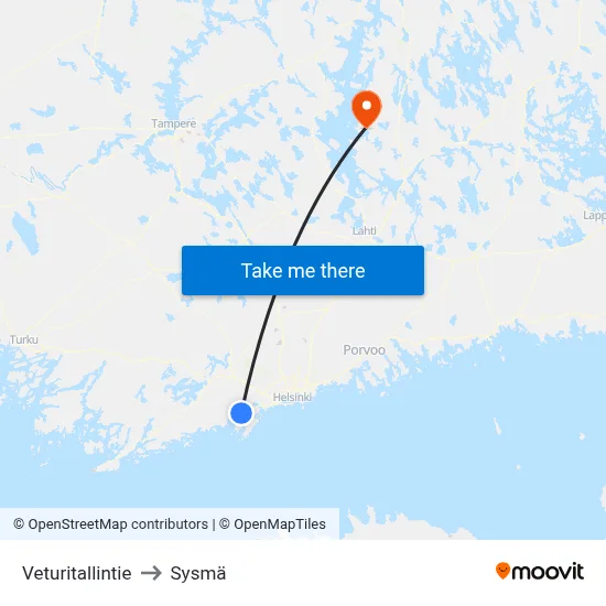 Veturitallintie to Sysmä map