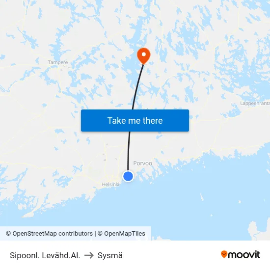 Sipoonl. Levähd.Al. to Sysmä map