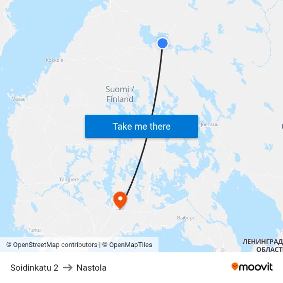 Soidinkatu 2 to Nastola map