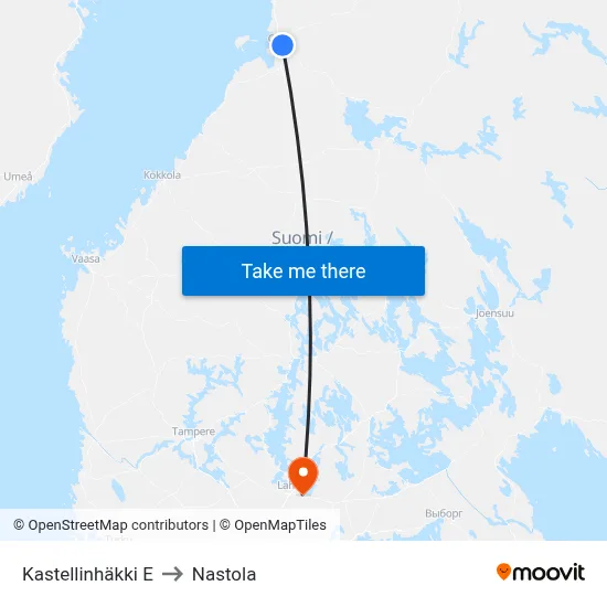 Kastellinhäkki East to Nastola map