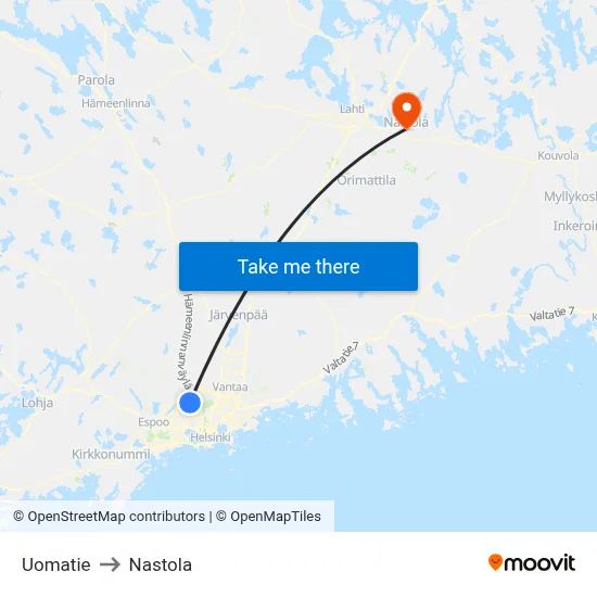 Stream Road to Nastola map