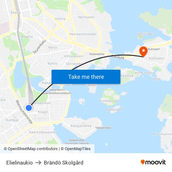 Elielinaukio to Brändö Skolgård map