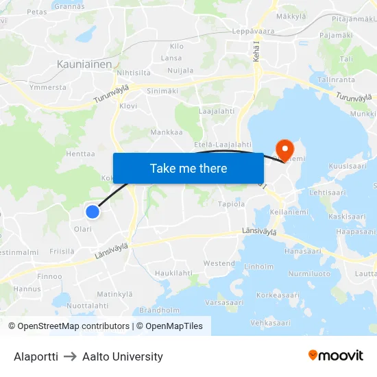 Lower Gate to Aalto University map