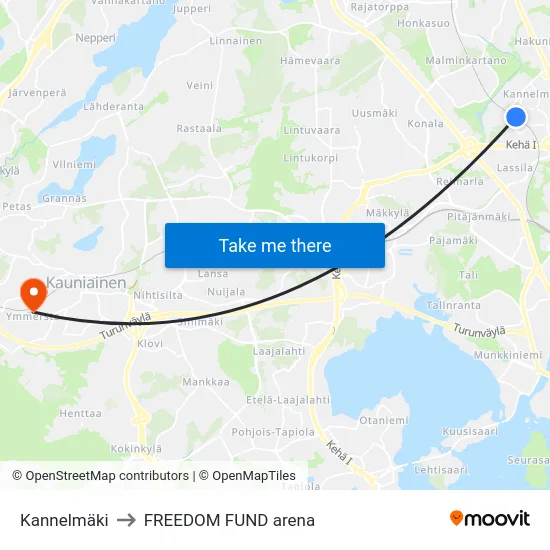 Kannelmäki to FREEDOM FUND arena map