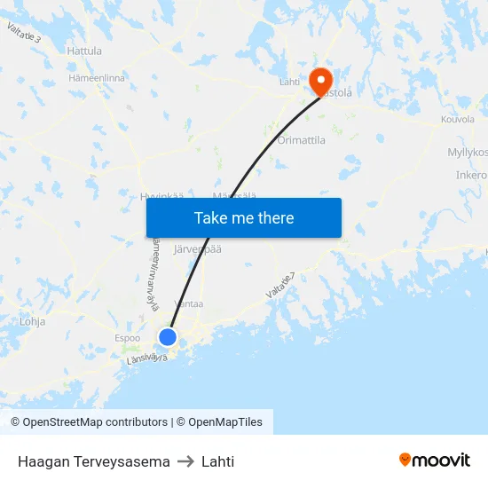 Haagan Terveysasema to Lahti map