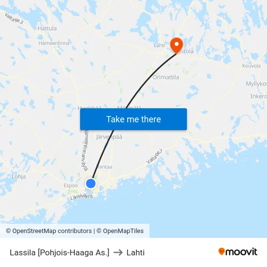 Lassila [Pohjois-Haaga As.] to Lahti map