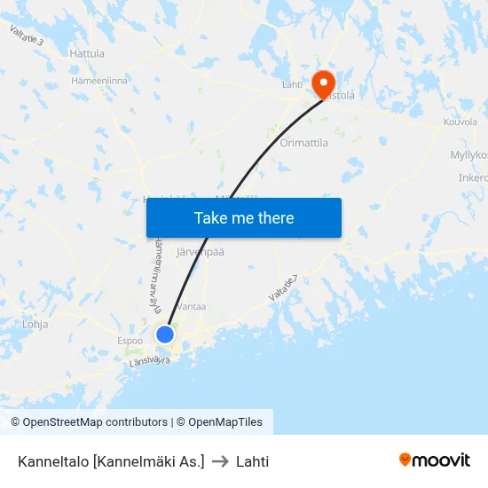 Kanneltalo [Kannelmäki As.] to Lahti map