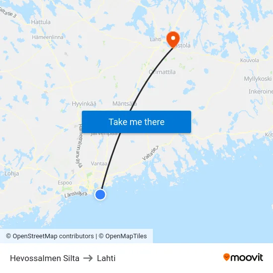 Hevossalmen Silta to Lahti map