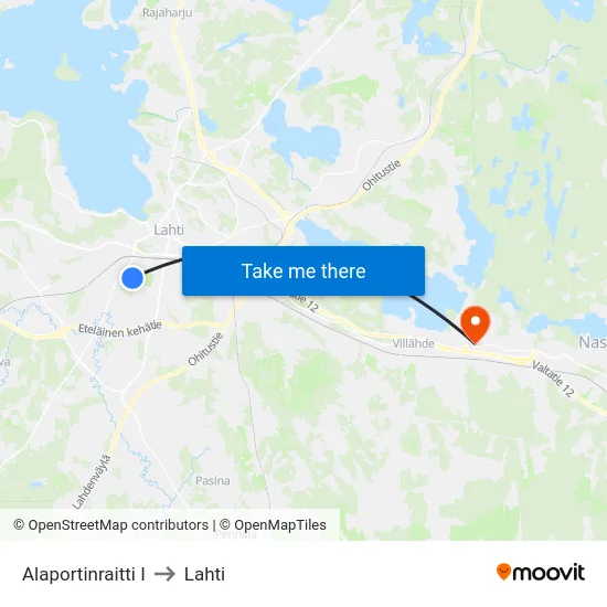 Alaportinraitti I to Lahti map