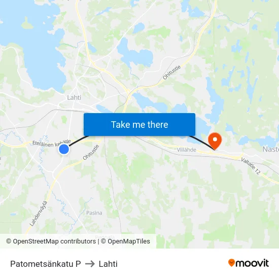 Patometsänkatu P to Lahti map