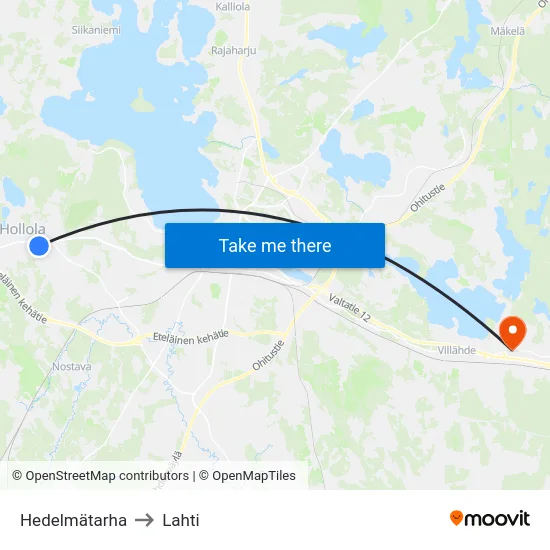 Hedelmätarha to Lahti map