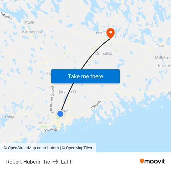 Robert Huberin Tie to Lahti map