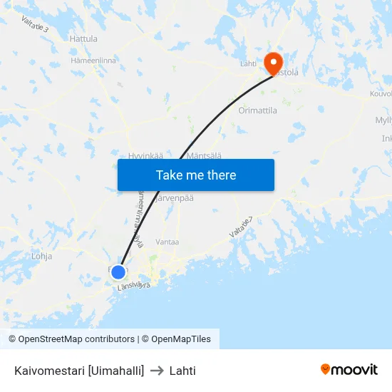 Kaivomestari [Uimahalli] to Lahti map