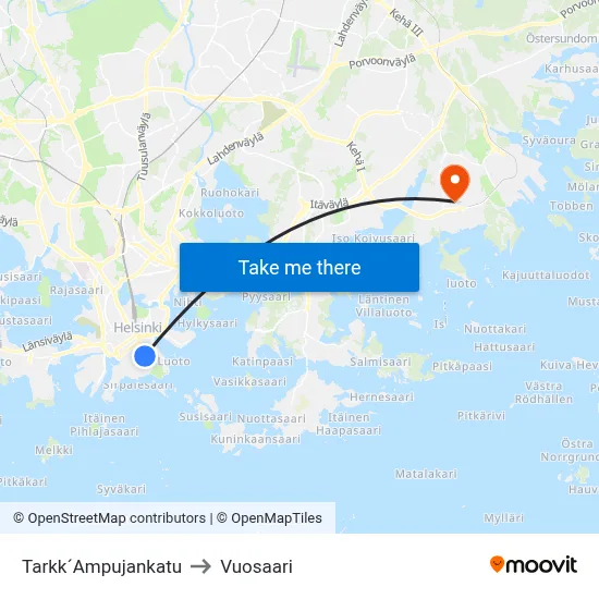 Sharpshooter Street to Vuosaari map