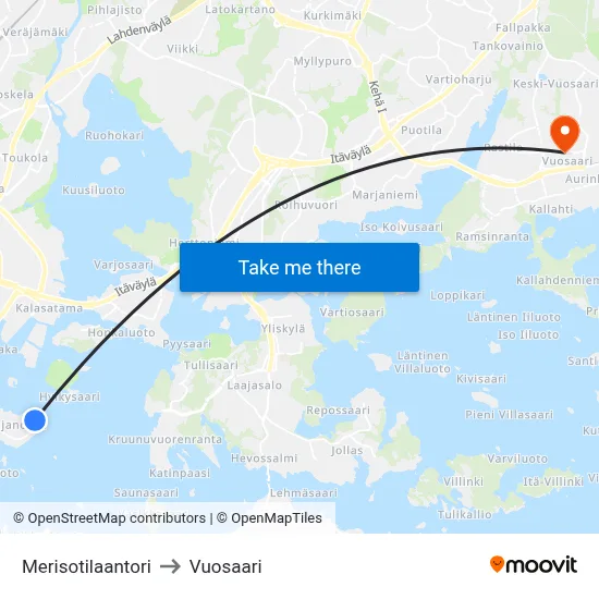 Merisotilas Square to Vuosaari map