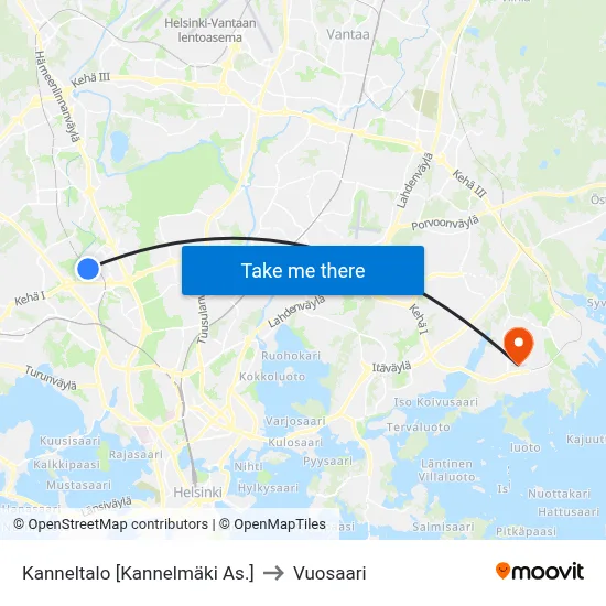 Kanneltalo [Kannelmäki As.] to Vuosaari map