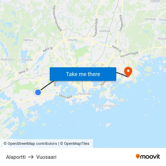 Alaportti to Vuosaari map