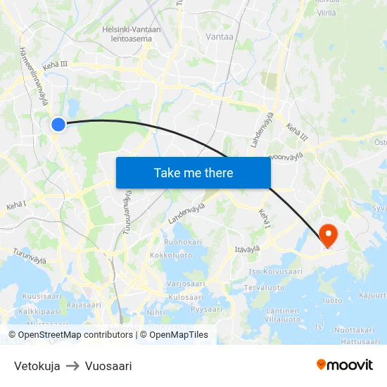 Tow Alley to Vuosaari map