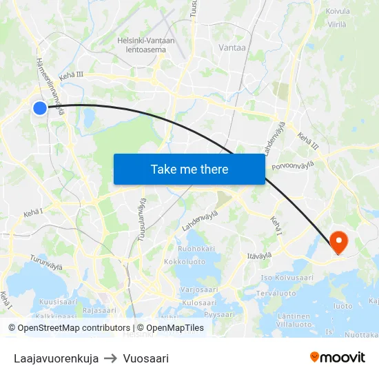 Laajavuori Alley to Vuosaari map