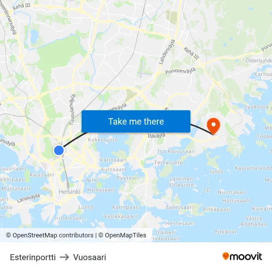Esterinportti to Vuosaari map
