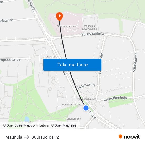 Maunula to Suursuo os12 map