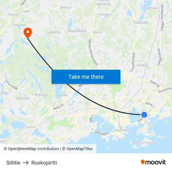 Siilitie to Ruskopirtti map