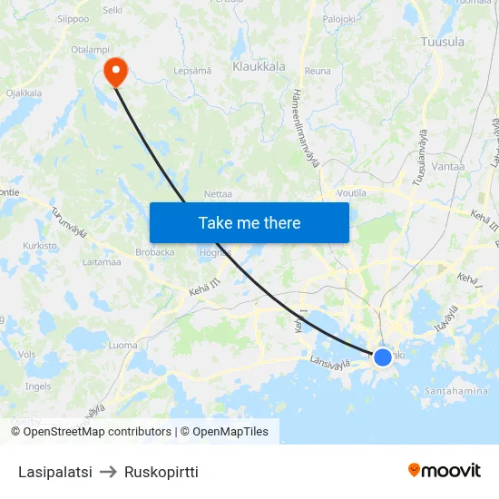 Lasipalatsi to Ruskopirtti map